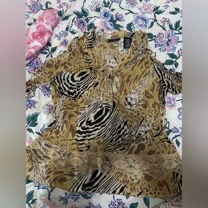 Apostrophe Tan and Brown Floral Skirt